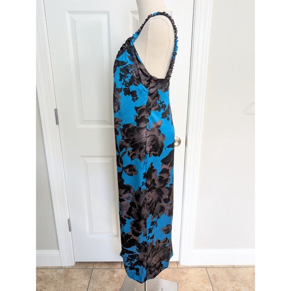 Dries Van Noten Silk Babydoll Slip Dress Sz 36 US 4/6 Blue Black Luxury - Picture 5 of 16